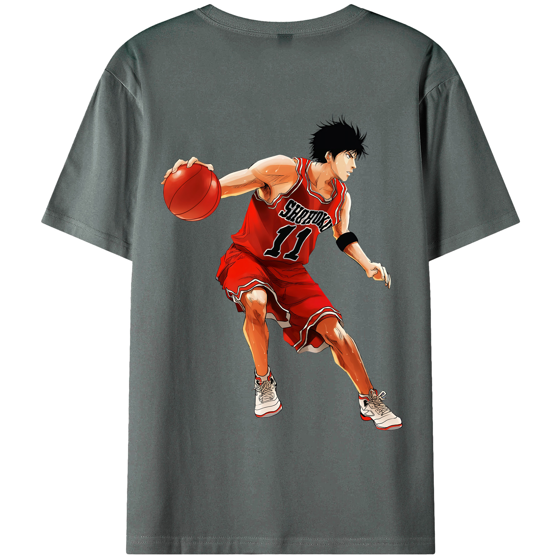 （画像用） SLAM DUNK／スラムダンク 綿100％ メンズ半袖Tシャツ（バックプリント） 通気性